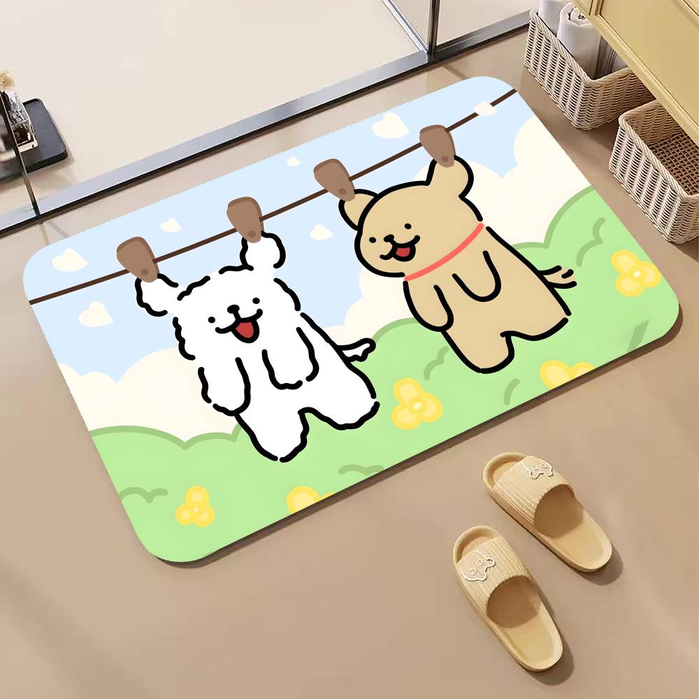 Quick Dry Diatomite Bath Mat - Anime L-LINE FRIENDS Puppy Floor Mat