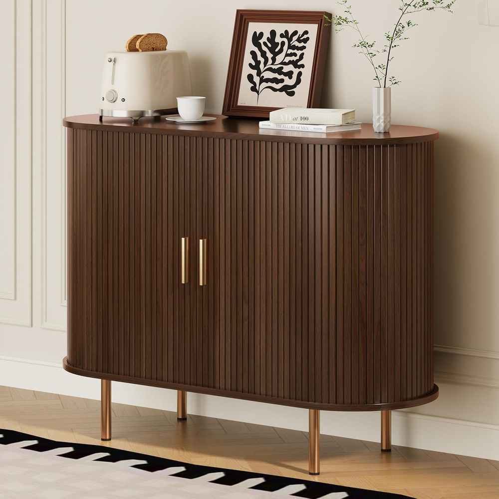 Kitchen - Walnut Tambour Door Sideboard with Adjustable