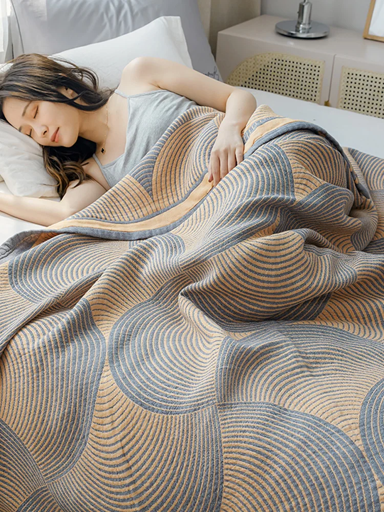 Muslin Cotton Bedspread - Double Bed Quilt Summer Cotton Muslin