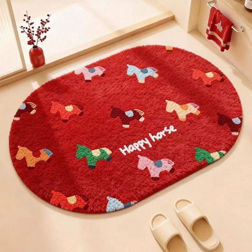 Quick Dry Diatomite Bath Mat - VIKAMA Non-slip Horse Zodiac Washable Bath
