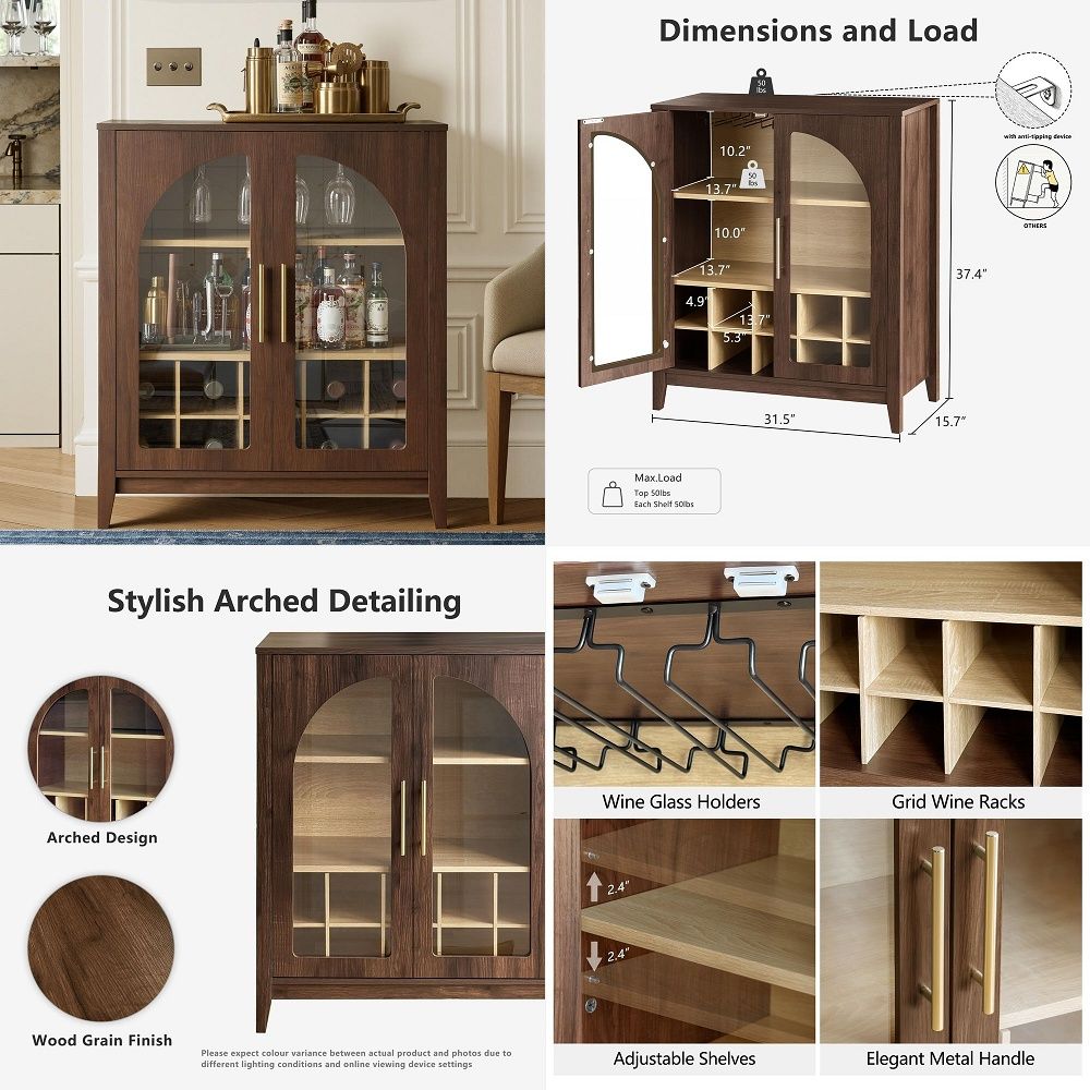 Storage & Organization - Tall Storage Cabinet Fluted Pantry Cabinets