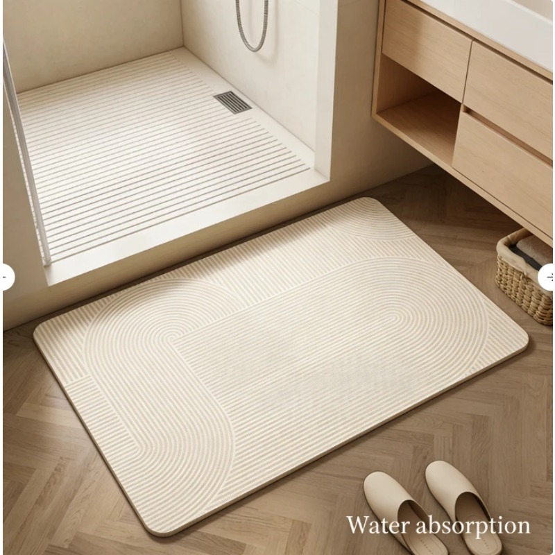 Quick Dry Diatomite Bath Mat - Bathroom Floor Mat Diatomite Super Absorbent