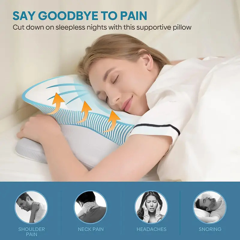 Memory Foam Orthopedic Pillow Neck Pain - Odorless Orthopedic Pillow For Neck And