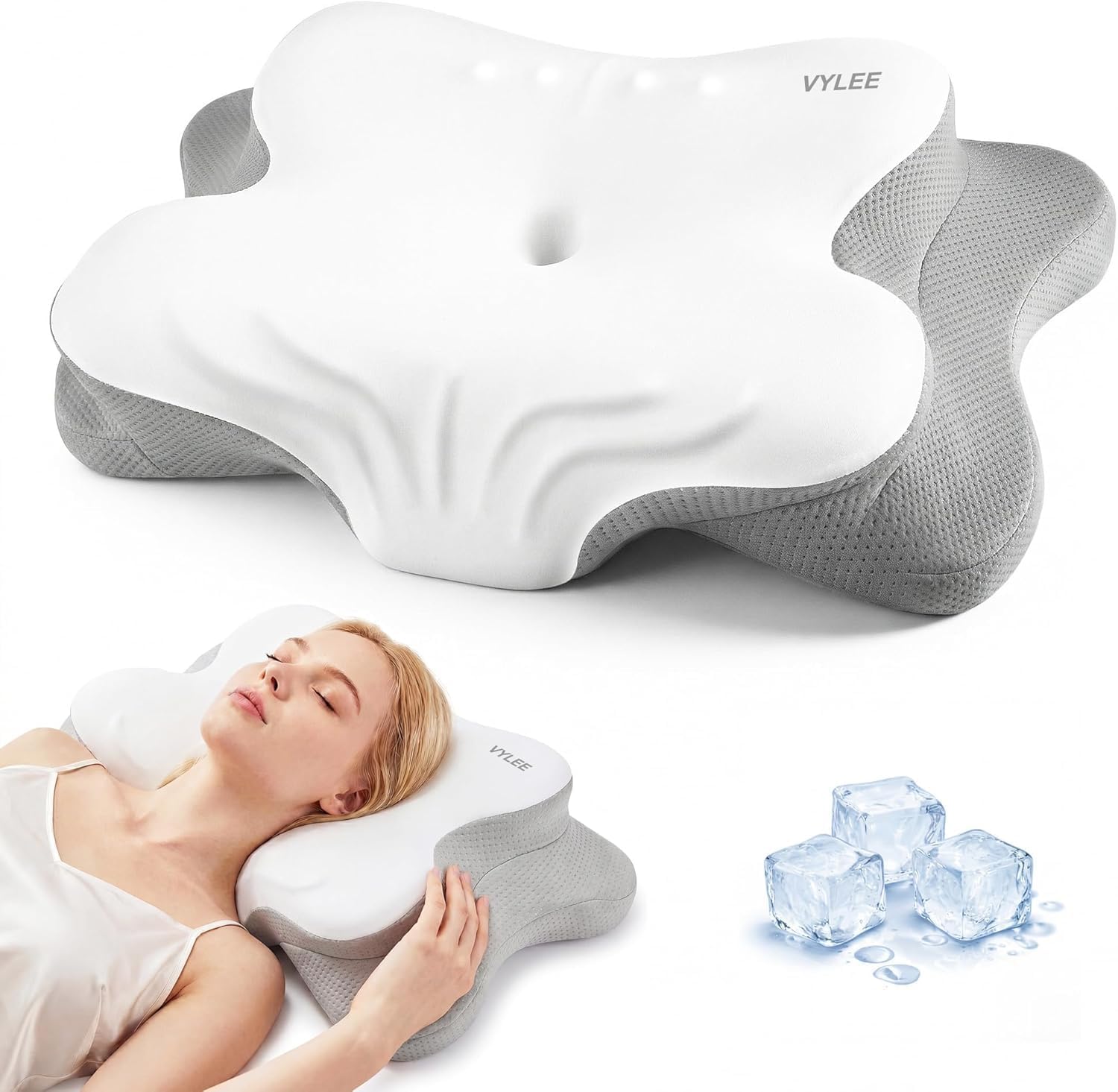 Memory Foam Orthopedic Pillow Neck Pain - Cervical Neck Pillow for Pain Relief,