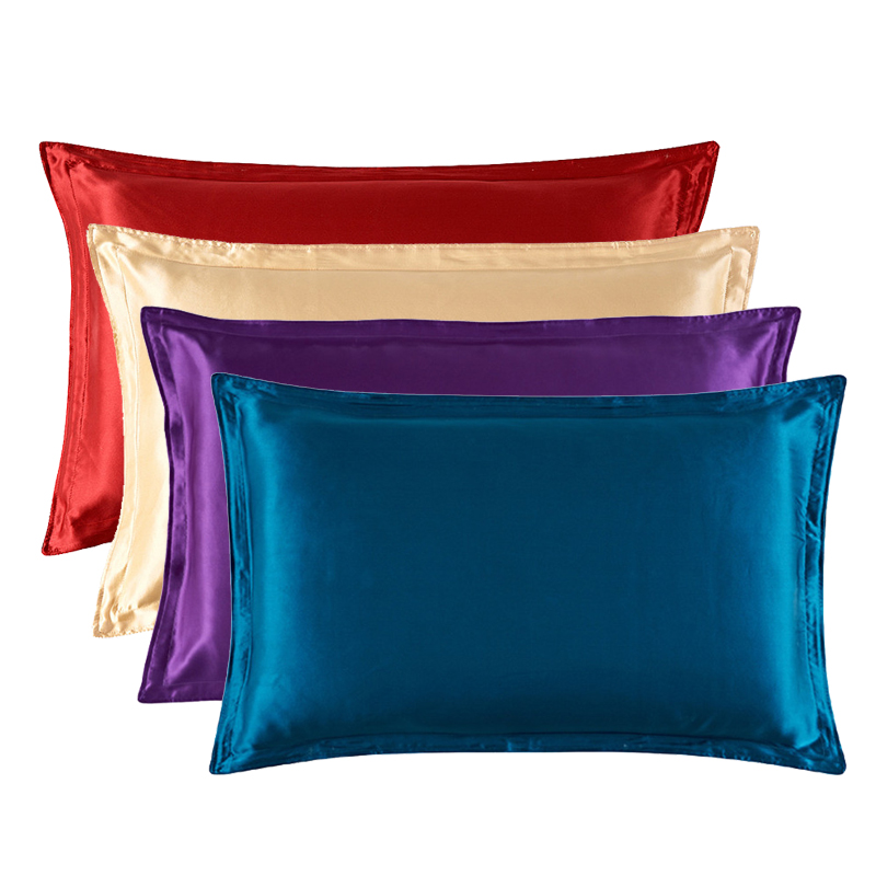 Satin Silk Pillowcase Hair Skin - 48x74cm Pillowcase Patchwork Solid One Side
