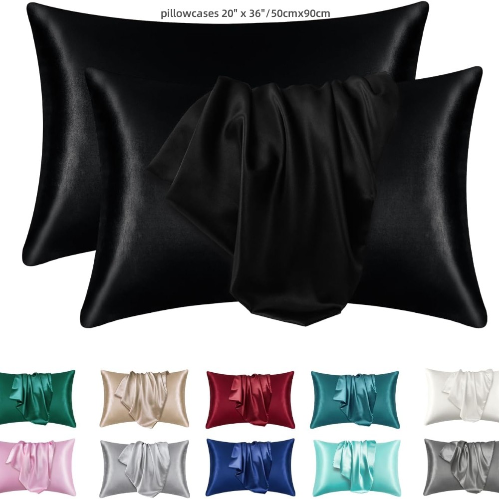 Satin Silk Pillowcase Hair Skin - 2 Pack Satin Pillowcase for Hair
