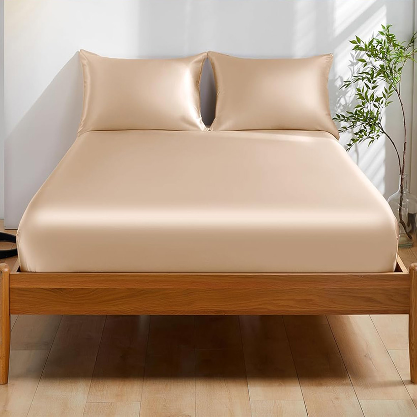 Fitted Bed Sheets Deep Pocket - 100% Mulberry Silk Fitted Sheet 22