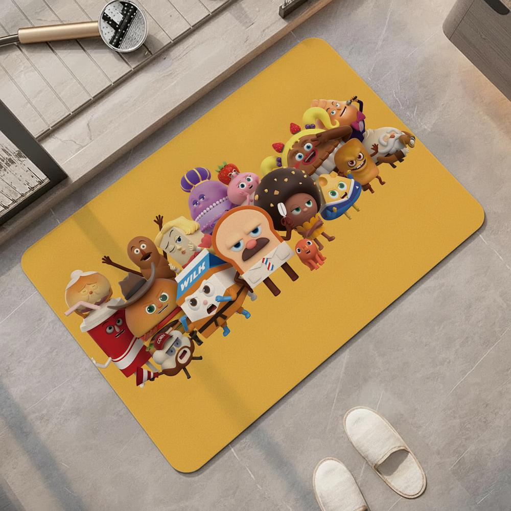 Quick Dry Diatomite Bath Mat - Cartoon B-Bread B-Barbershop Floor Mat Diatomite