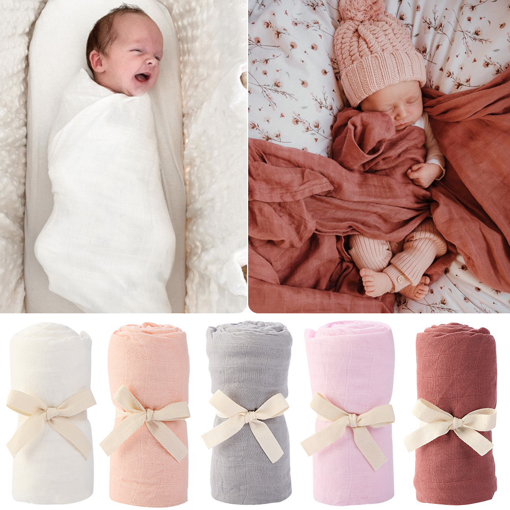 Muslin Cotton Bedspread - Solid Bamboo Cotton Baby Receiving Blanket