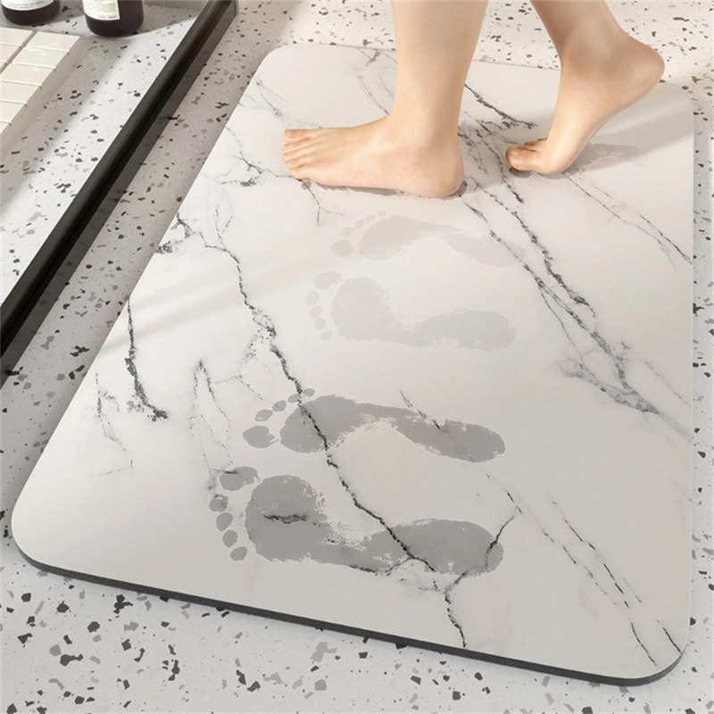 Quick Dry Diatomite Bath Mat - 1pc Bathroom Rugs Washable Bath Mat