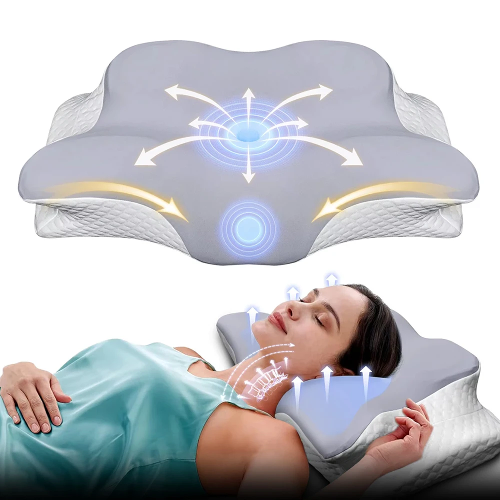 Memory Foam Orthopedic Pillow Neck Pain - Memory Foam Pillows Butterfly Shaped Relaxing