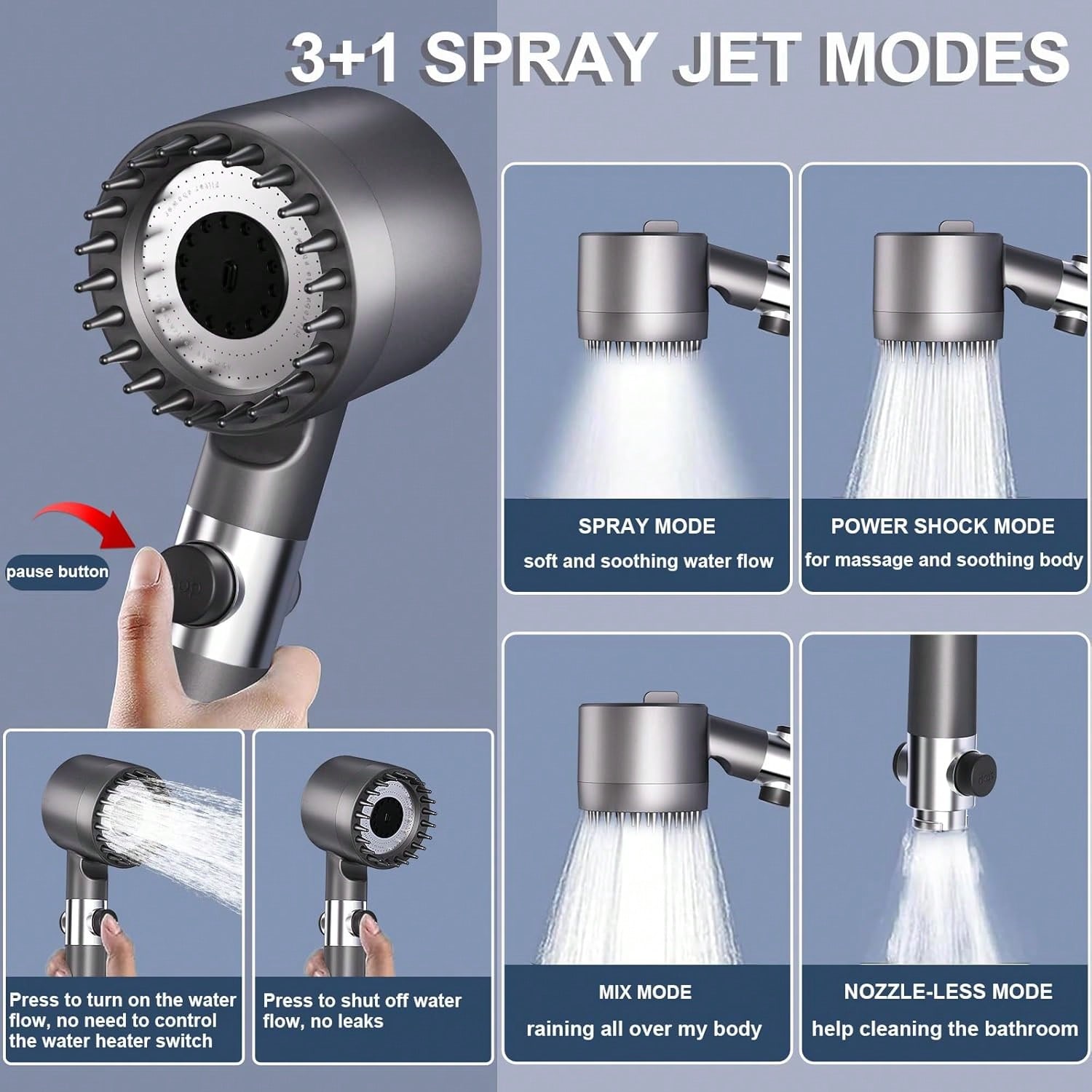 High-Pressure Handheld Shower  - đánh giá và giá High Pressure Shower Head Handheld