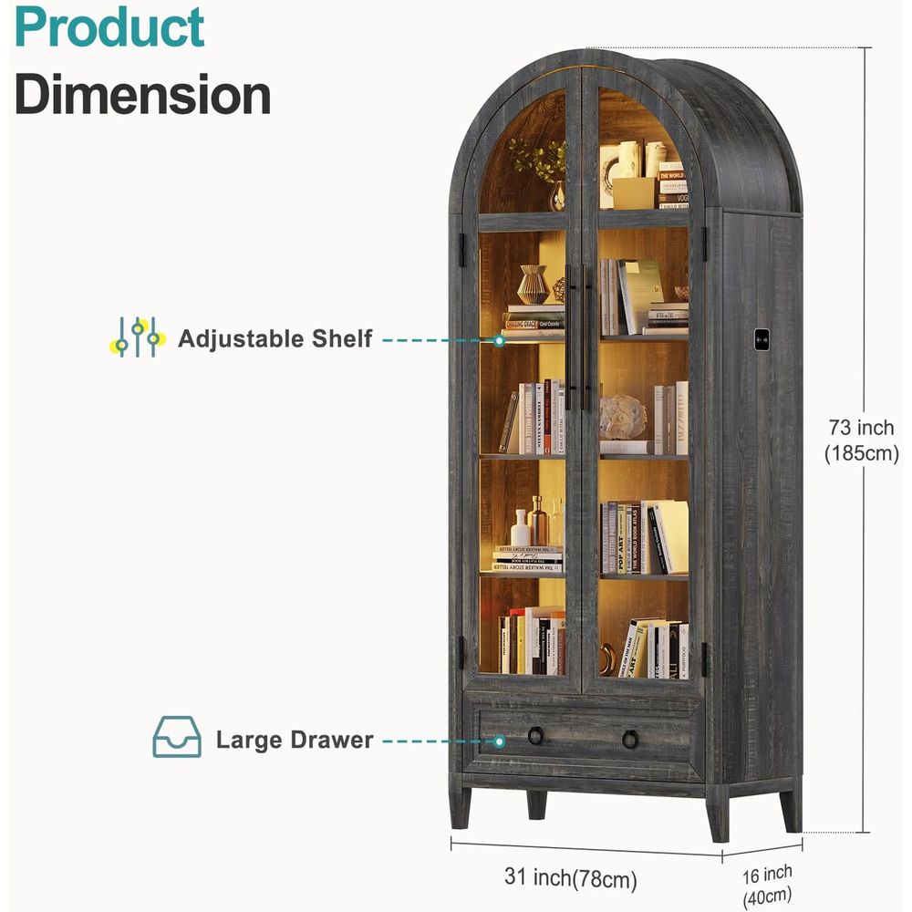73 Arched Glass Display Cabine - đánh giá và giá Lighting
