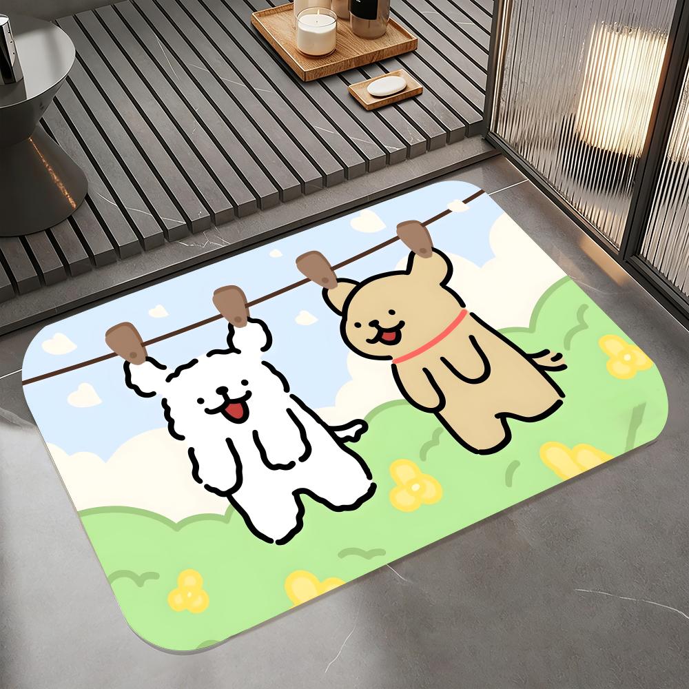 Anime L-LINE FRIENDS Puppy Flo - đánh giá và giá Quick Dry Diatomite Bath Mat