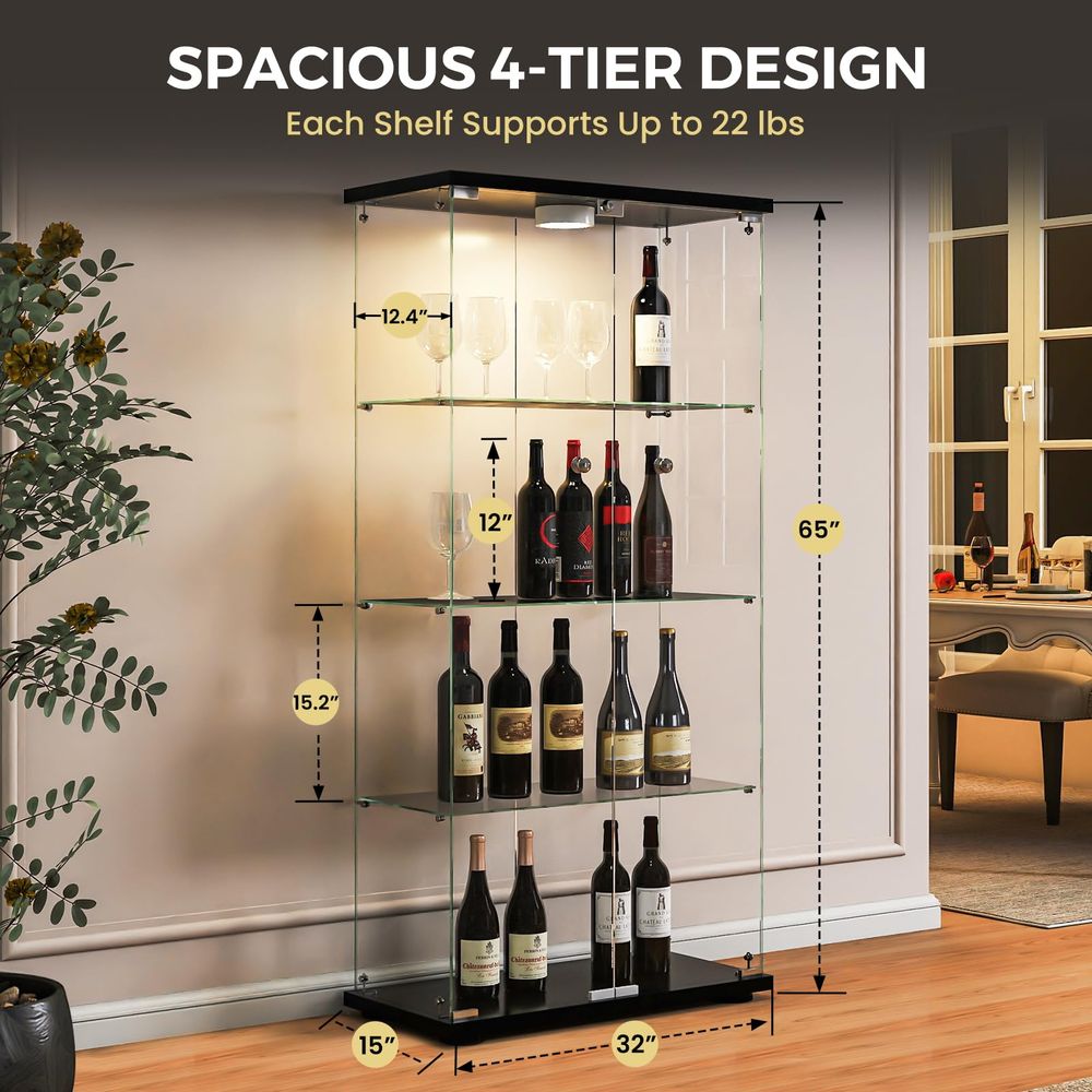 Display Cabinet with LED Light - đánh giá và giá Lighting