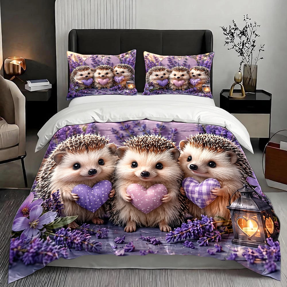 3Pc Lavender Hedgehog Love The - đánh giá và giá Duvet Cover Sets With Zipper