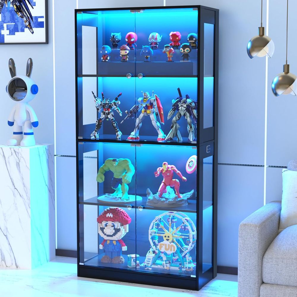 65 Glass Door Display Cabinet, - đánh giá và giá Lighting