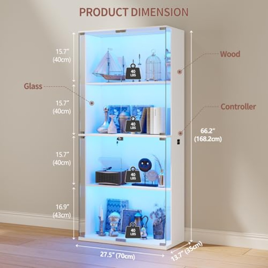 66 Glass Display Cabinet for C - đánh giá và giá Storage & Organization