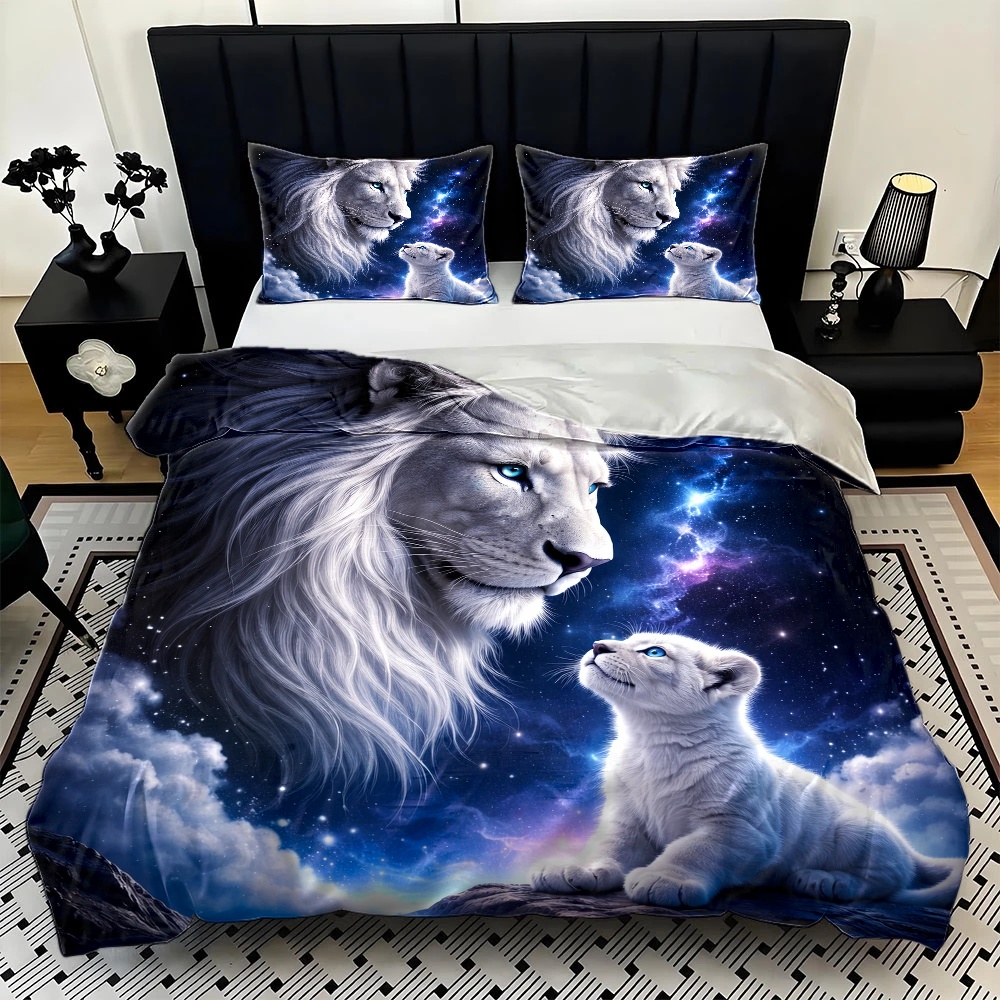 3Pc Starry Sky Lion Parent-Chi - đánh giá và giá Duvet Cover Sets With Zipper