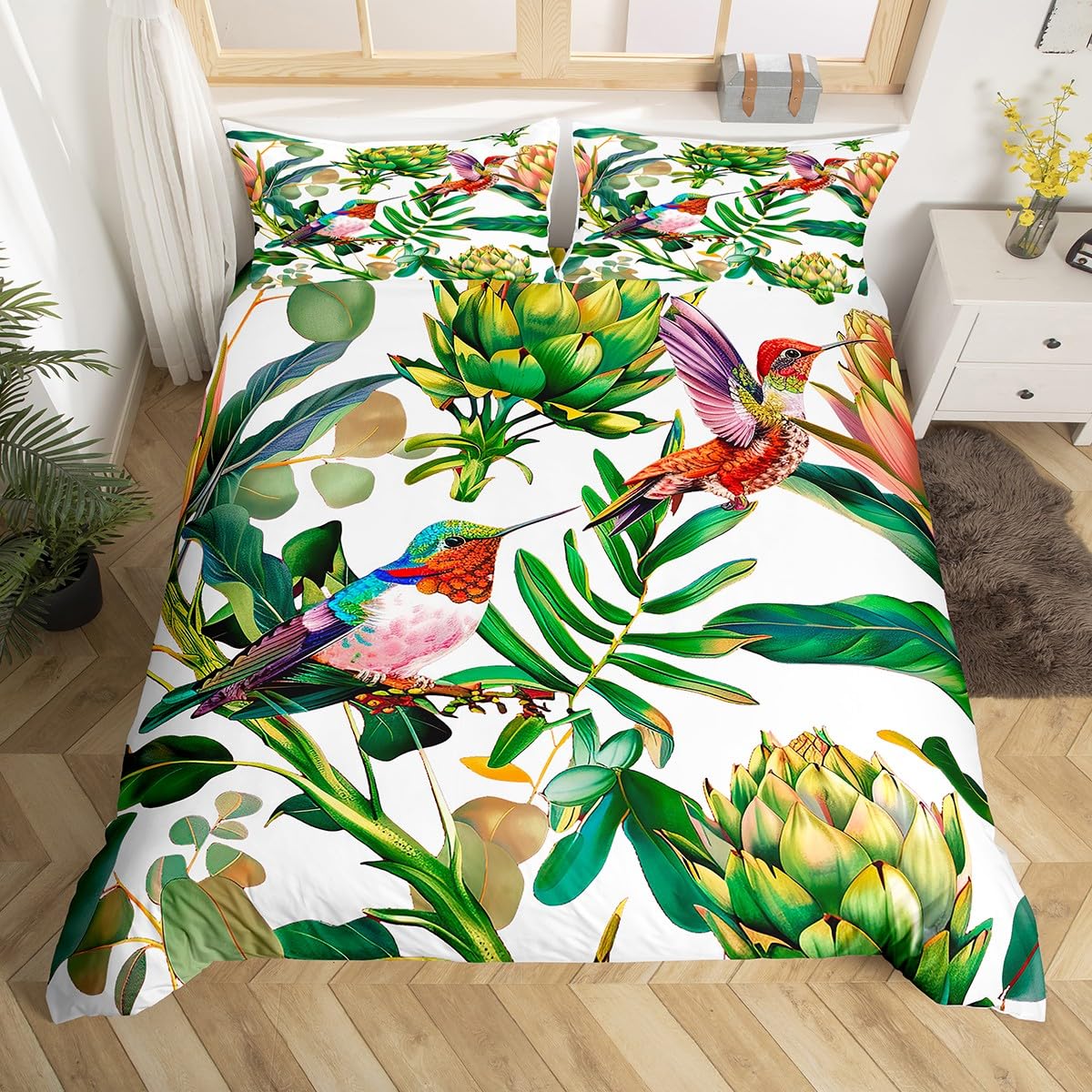 Hummingbird Bedding Set Luxury - đánh giá và giá Aesthetic Floral Duvet Cover