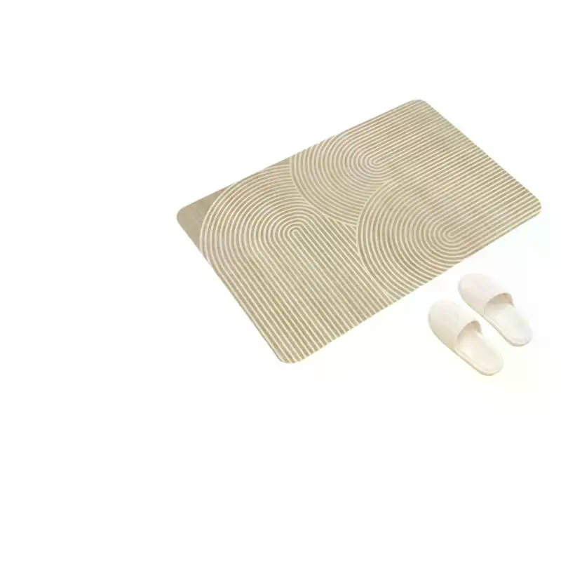 Beige Striped Diatomite Bath M - đánh giá và giá Quick Dry Diatomite Bath Mat