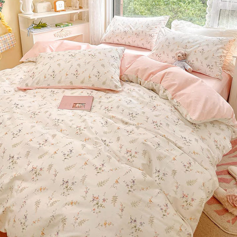 Ins Pink Flowers Bedding Set F - đánh giá và giá Aesthetic Floral Duvet Cover