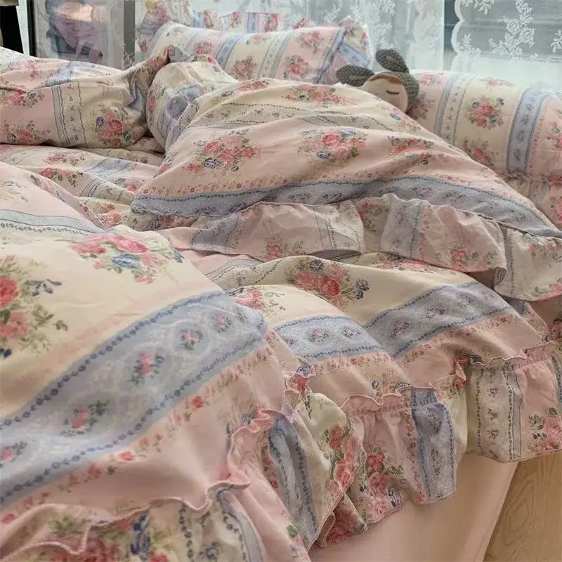 Korean Style Princess Floral B - đánh giá và giá Aesthetic Floral Duvet Cover