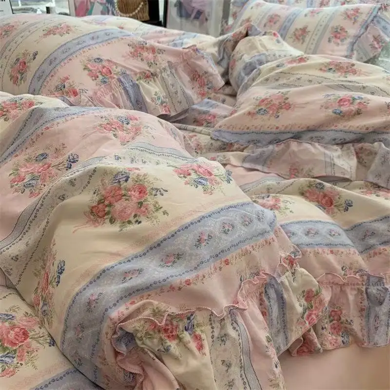 Korean Style Princess Floral B - đánh giá và giá Aesthetic Floral Duvet Cover