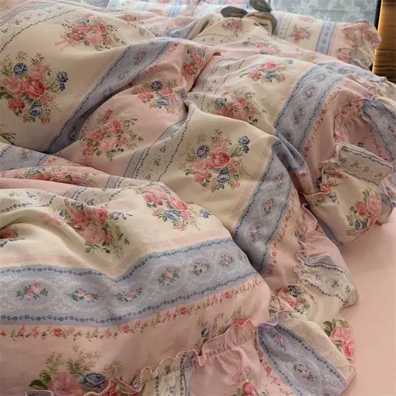 Korean Style Princess Floral B - đánh giá và giá Aesthetic Floral Duvet Cover