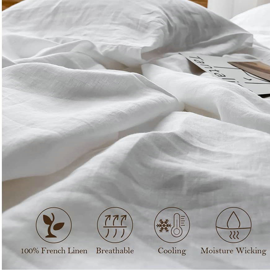 100% Linen Soft Bed Sheets, Qu - đánh giá và giá Fitted Bed Sheets Deep Pocket