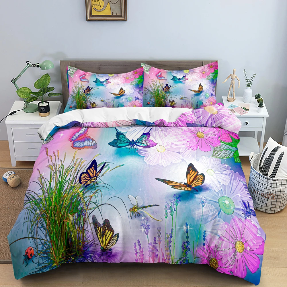 Bướm Bộ Chăn Ga 3D Hoa Túi Đựn - đánh giá và giá Duvet Cover Sets With Zipper