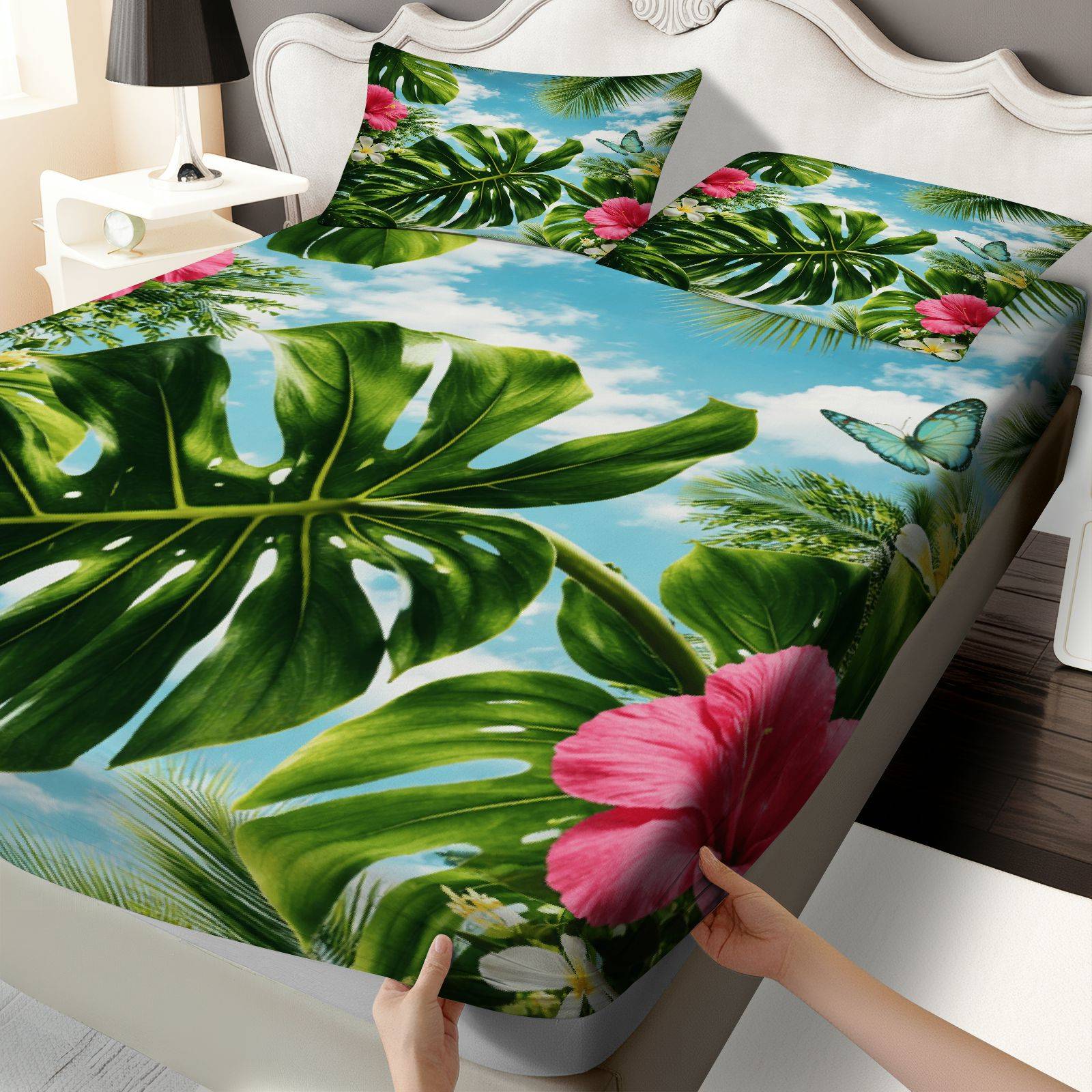 Tropical Hibiscus Bed Sheet Se - đánh giá và giá Fitted Bed Sheets Deep Pocket