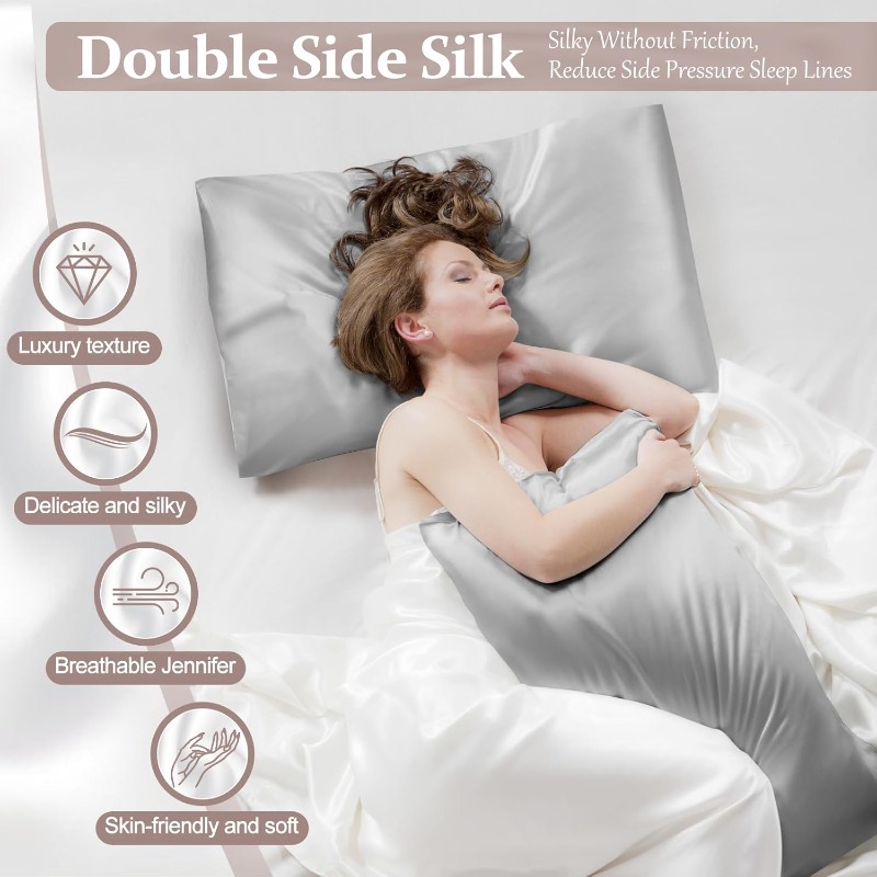 2pcs Satin Silk Pillowcase for - đánh giá và giá Satin Silk Pillowcase Hair Skin