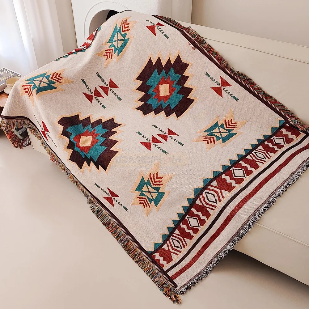 Aztec Blanket Oversized Boho T - đánh giá và giá Boho Throw Blanket Fringe