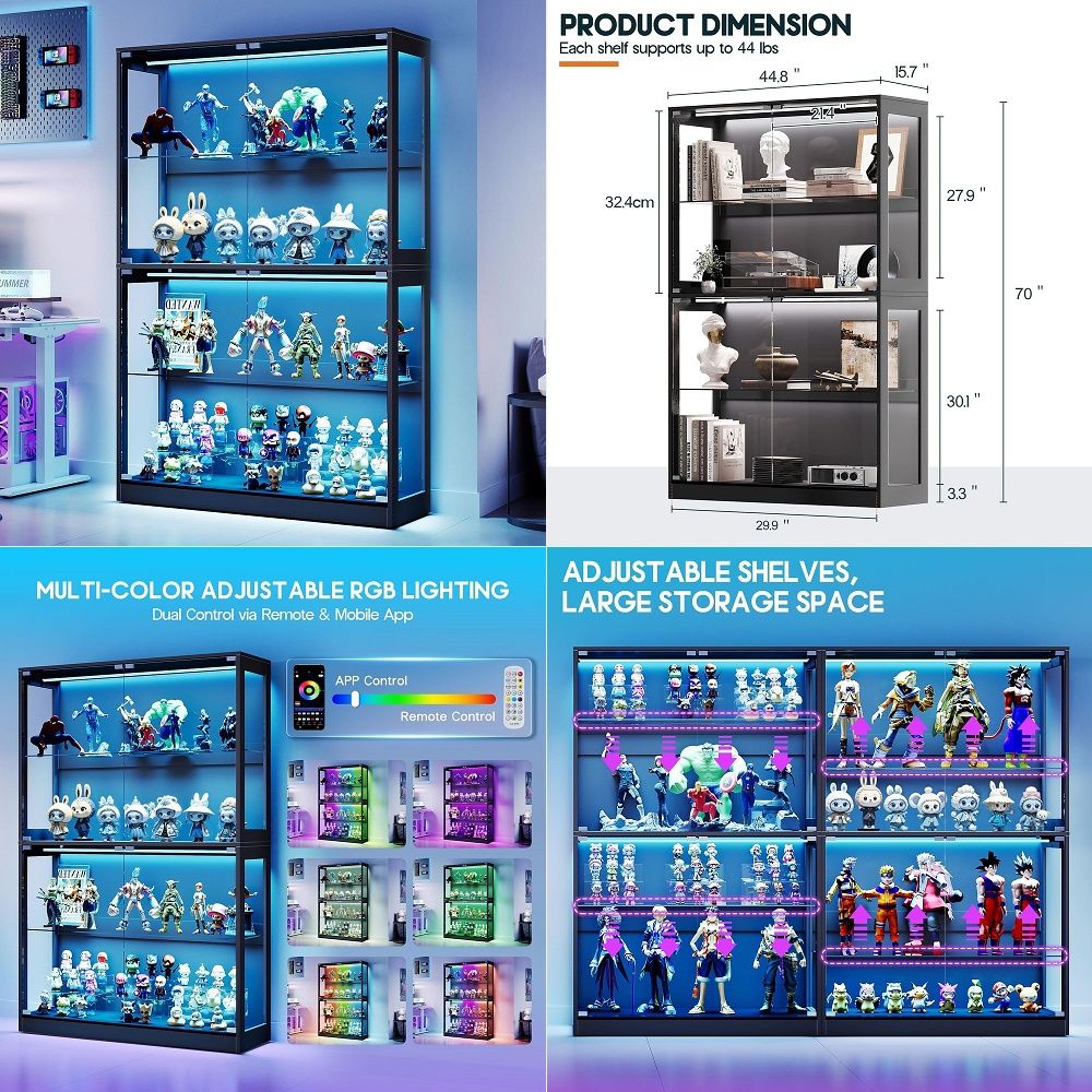 Cabinet with LED Light Strips, - đánh giá và giá Lighting