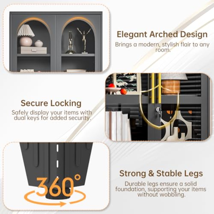 47 H Locking Display Cabinet f - đánh giá và giá Kitchen