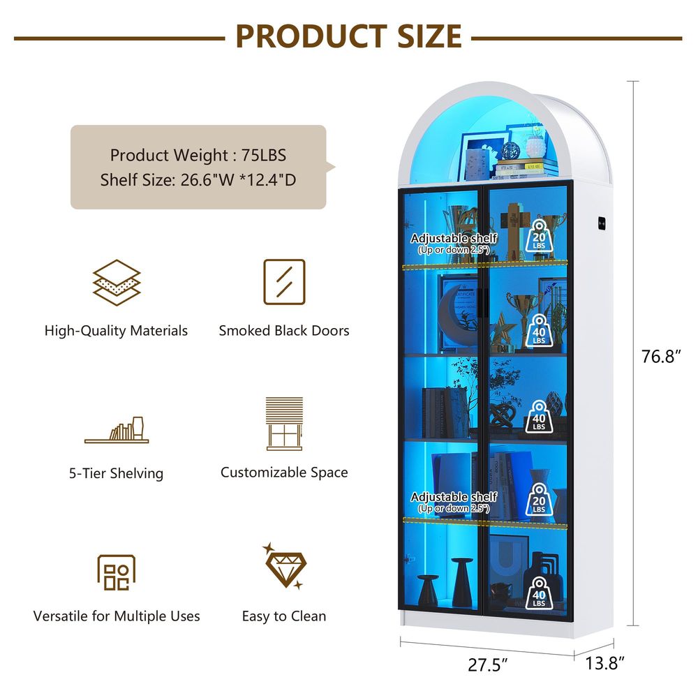 Display Cabinet with Doors and - đánh giá và giá Lighting