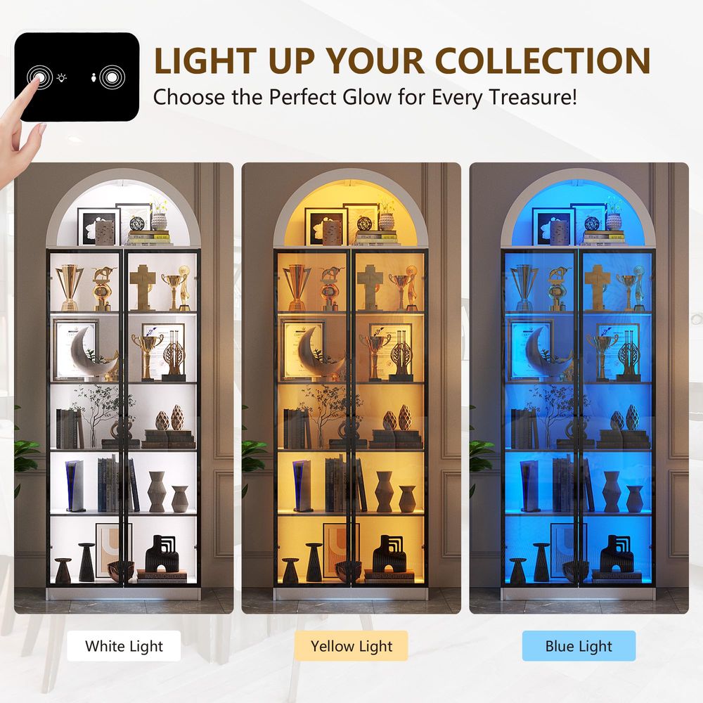Display Cabinet with Doors and - đánh giá và giá Lighting