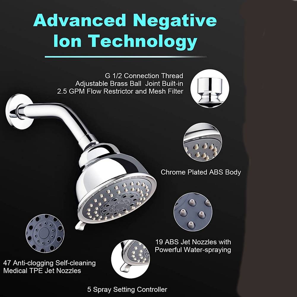 1pc Bathroom Shower Head 5 Gea - đánh giá và giá High Pressure Shower Head Handheld