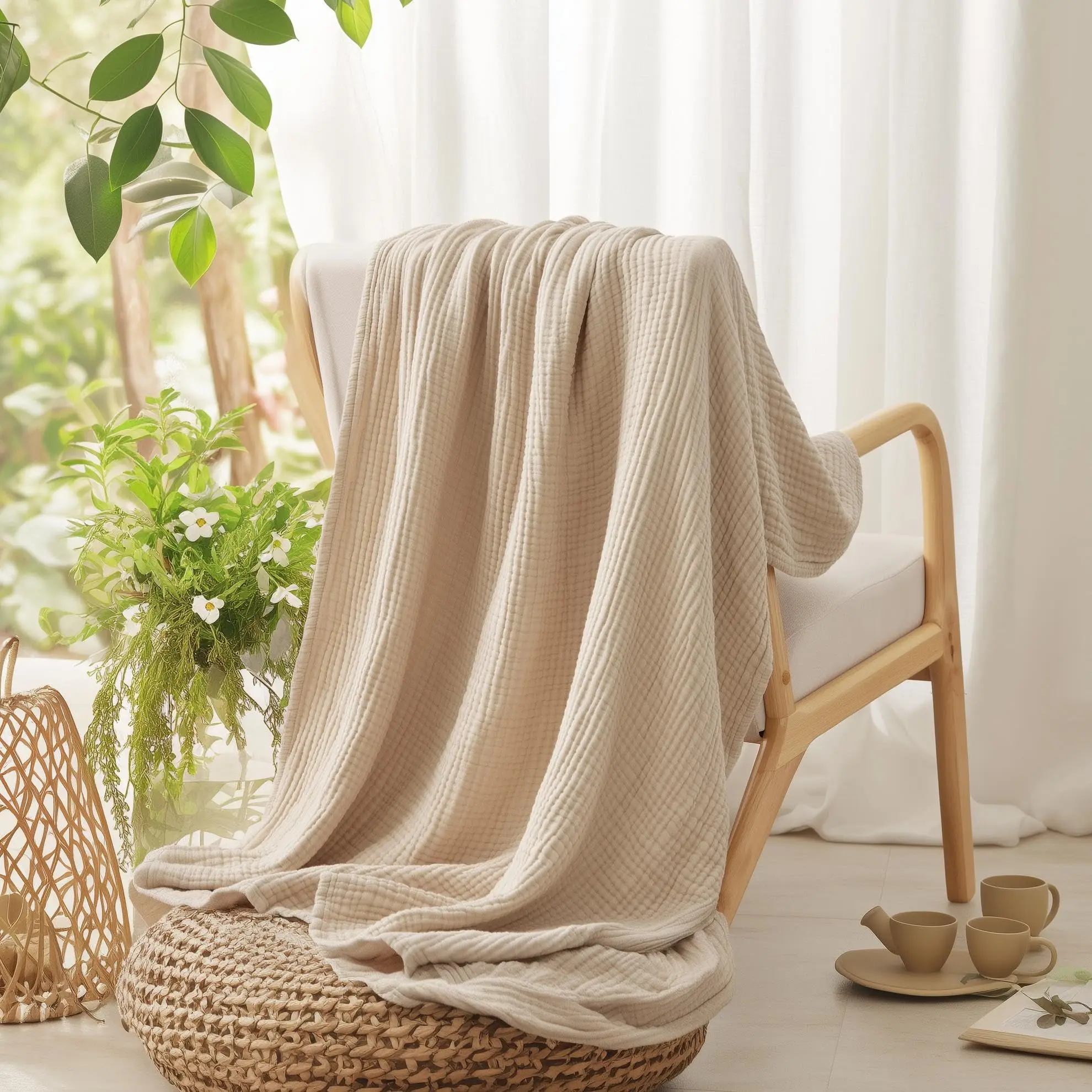 100% Cotton Blanket for Bed So - đánh giá và giá Muslin Cotton Bedspread