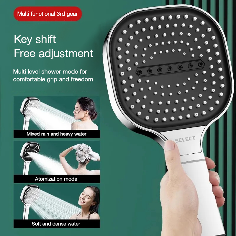 13cm Large Panel Nozzle 3 Mode - đánh giá và giá High Pressure Shower Head Handheld