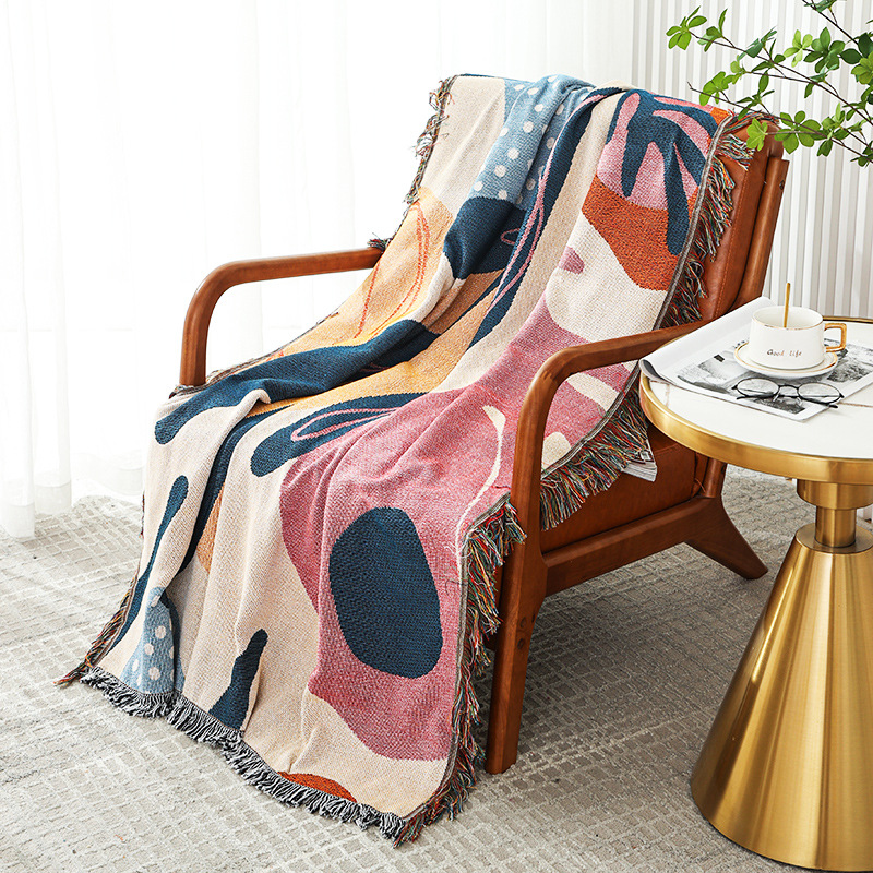 Boho Abstract Botanical Jacqua - đánh giá và giá Boho Throw Blanket Fringe