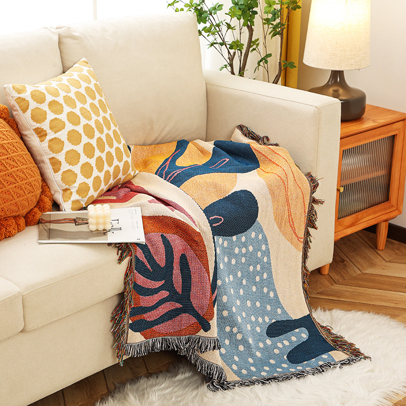 Boho Abstract Botanical Jacqua - đánh giá và giá Boho Throw Blanket Fringe