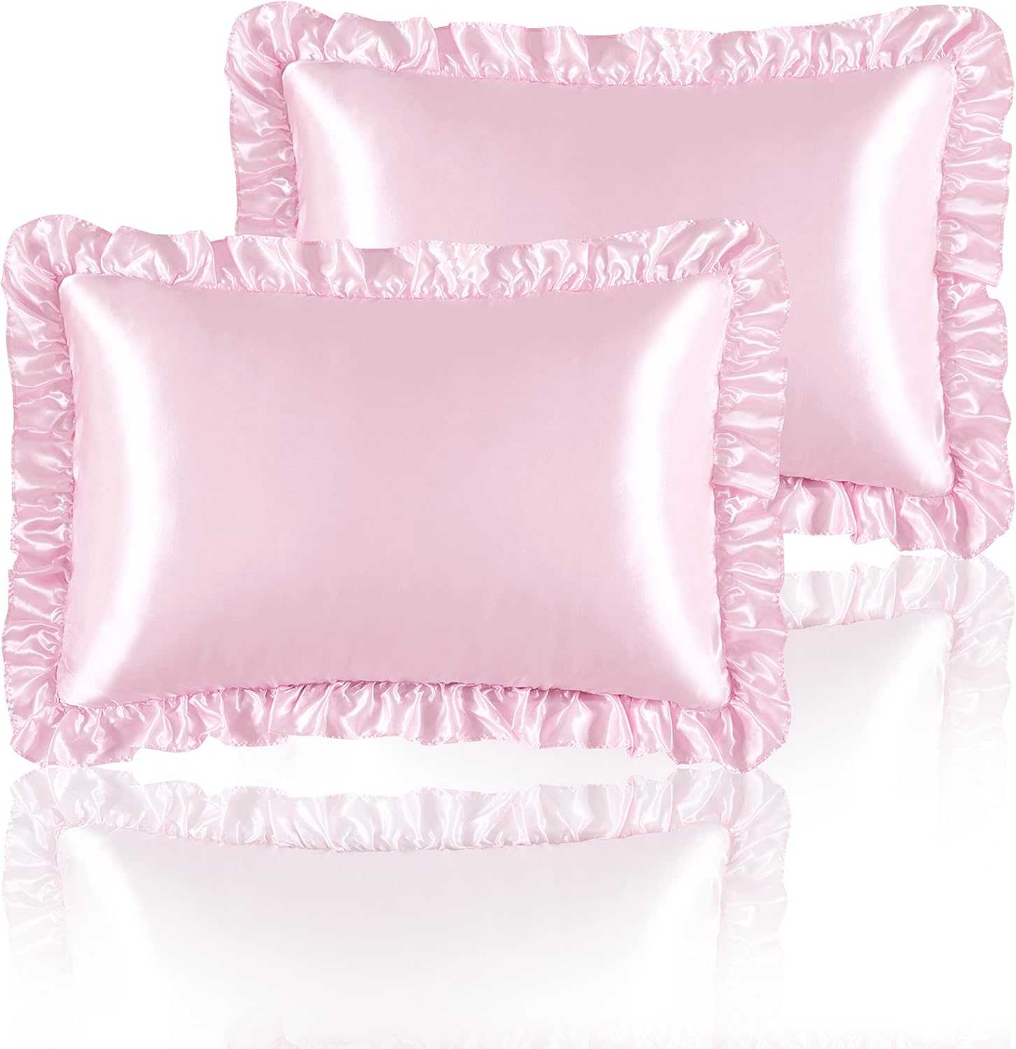 2Pcs Satin Ruffled Pillow Case - đánh giá và giá Satin Silk Pillowcase Hair Skin