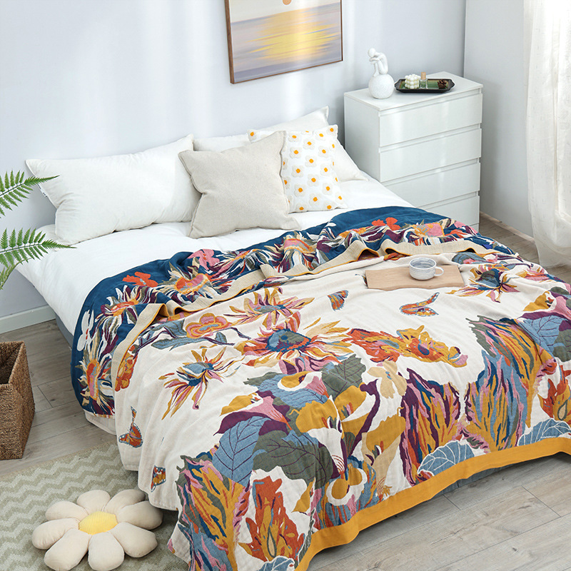 Simple Cotton Blanket Muslin G - đánh giá và giá Muslin Cotton Bedspread