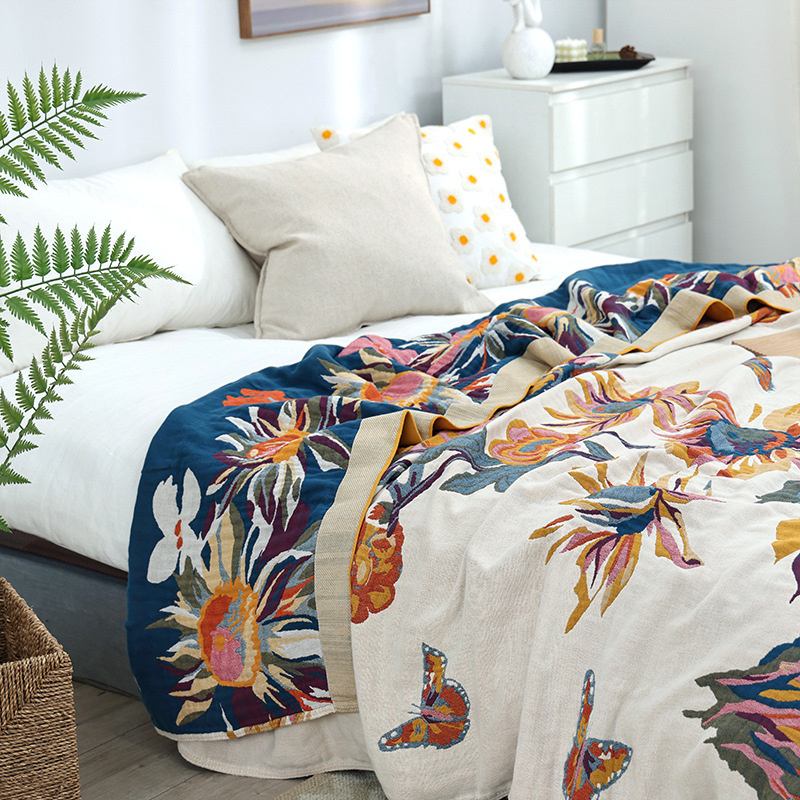 Simple Cotton Blanket Muslin G - đánh giá và giá Muslin Cotton Bedspread