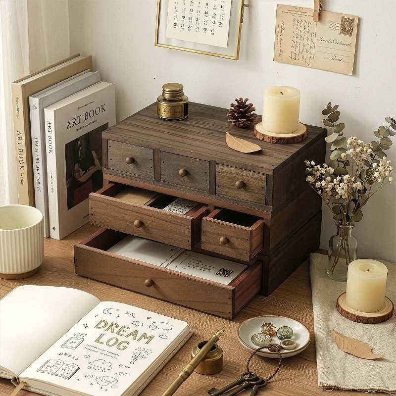 Wooden Desktop Storage Box Mon - đánh giá và giá Storage & Organization