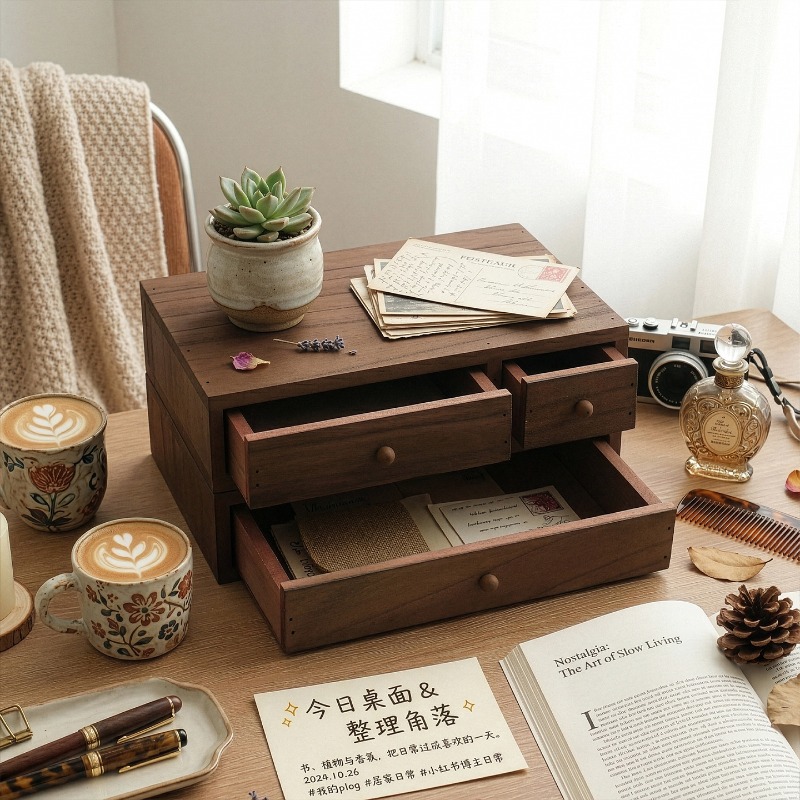 Wooden Desktop Storage Box Mon - đánh giá và giá Storage & Organization